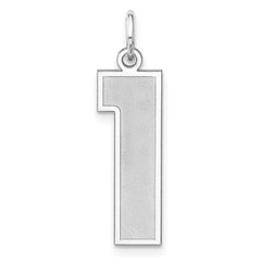 Sterling Silver/Rhodium-plated Satin Number 1 Charm - 4
