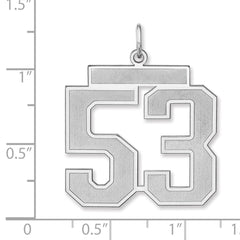 Sterling Silver/Rhodium-plated Satin Number 53 Charm - 2