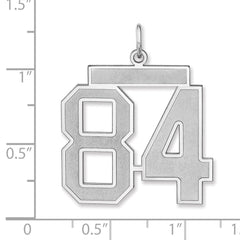 Sterling Silver/Rhodium-plated Satin Number 84 Charm - 3