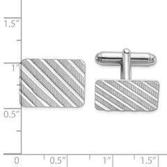 Sterling Silver Rhodium-plated Cuff Links - 3