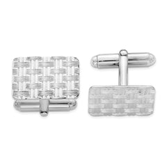 Sterling Silver Rhodium-plated Cuff Links - 4
