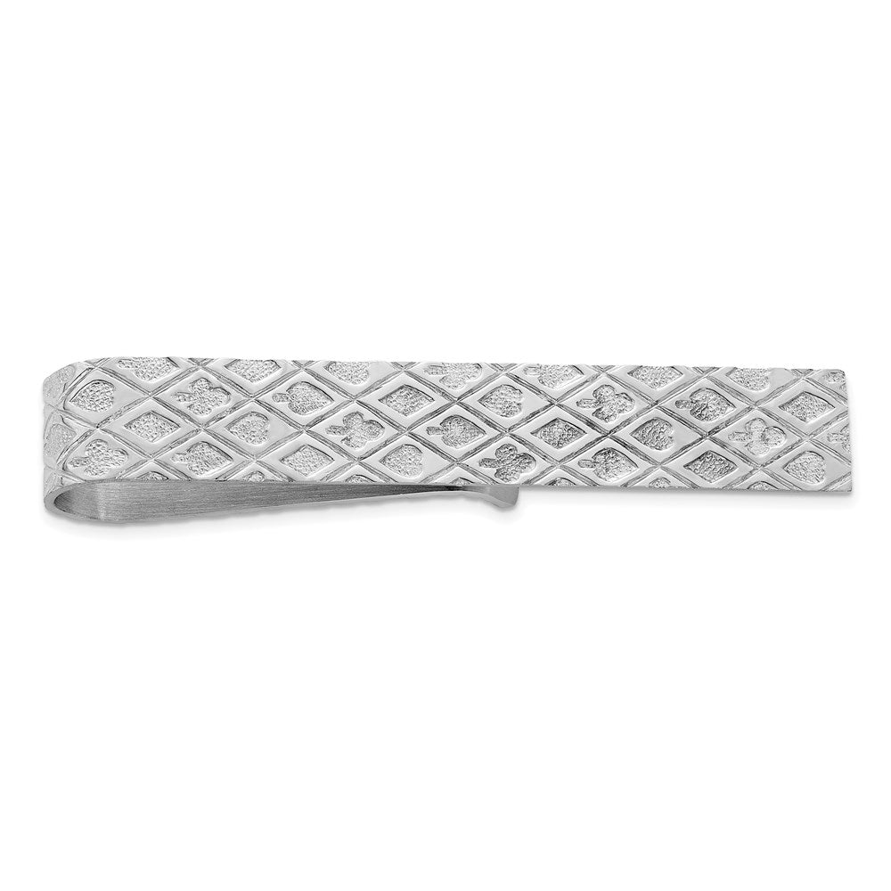 Sterling Silver Rhodium-plated Tie Bar - 2