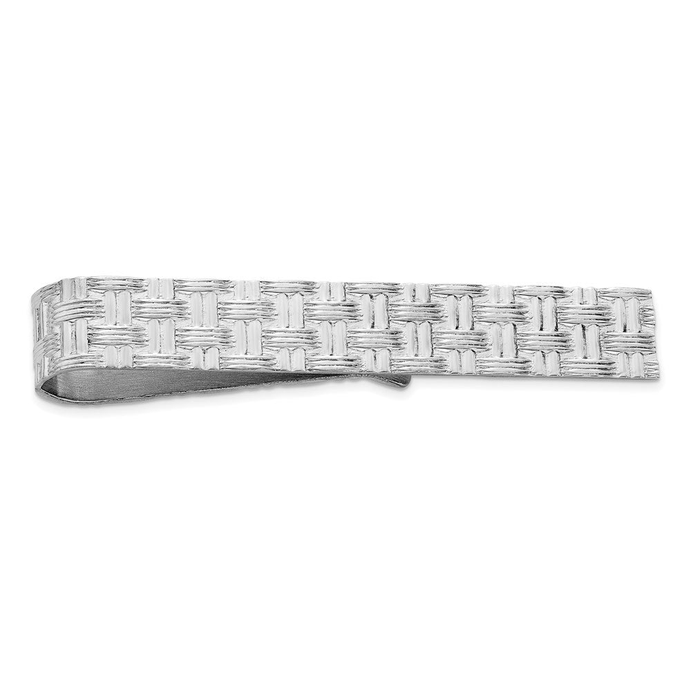 Sterling Silver Rhodium-plated Tie Bar - 8