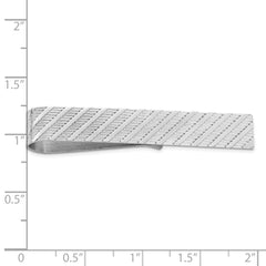 Sterling Silver Rhodium-plated Tie Bar - 9