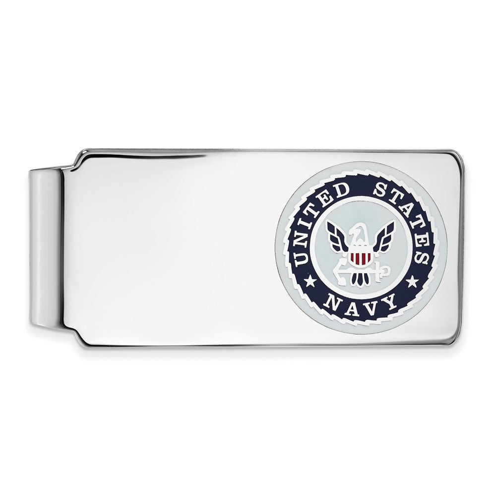 Sterling Silver Rhodium-plated U.S. Navy Money Clip