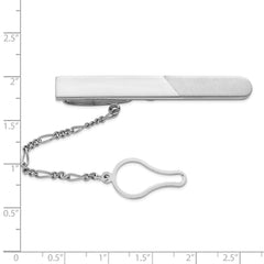 Sterling Silver Rhodium Plated Tie Clip - 4