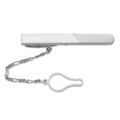 Sterling Silver Rhodium Plated Tie Clip - 4