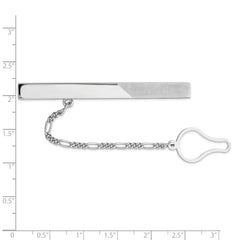 Sterling Silver Rhodium Plated Tie Clip - 3