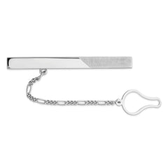 Sterling Silver Rhodium Plated Tie Clip - 3