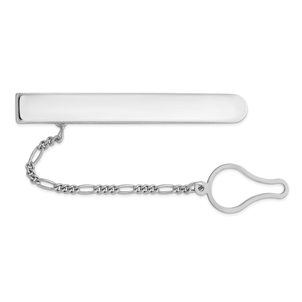 Sterling Silver Rhodium Plated Tie Clip - 5