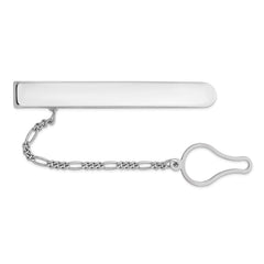 Sterling Silver Rhodium Plated Tie Clip - 5