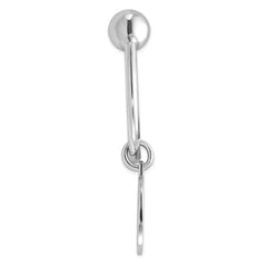 Sterling Silver Rhodium Plated Key Chain - 4