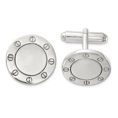 Sterling Silver Polished Circle Cuff Links