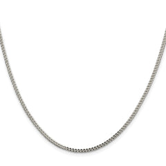 Sterling Silver Rhodium-plated 2mm D/C Square Franco Chain - 7