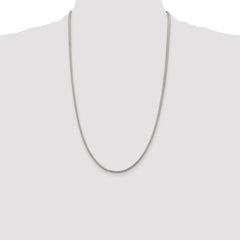 Sterling Silver Rhodium-plated 2mm D/C Square Franco Chain - 4