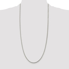 Sterling Silver Rhodium-plated 2mm D/C Square Franco Chain - 5
