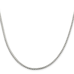 Sterling Silver 2.55mm D/C Square Franco Chain - 7