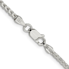Sterling Silver 2.55mm D/C Square Franco Chain - 7