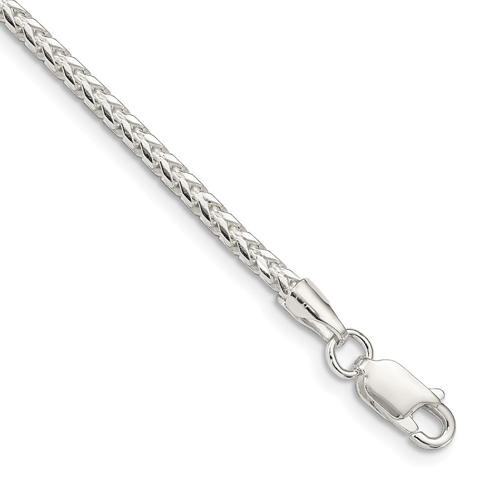 Sterling Silver 2.55mm D/C Square Franco Chain - 8