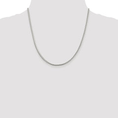 Sterling Silver Rhodium-plated 2.55mm D/C Square Franco Chain