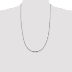 Sterling Silver Rhodium-plated 2.55mm D/C Square Franco Chain - 2