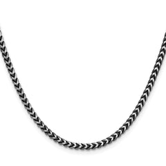Sterling Silver Antiqued 3.1mm D/C Square Franco Chain - 5
