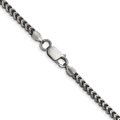 Sterling Silver Antiqued 3.1mm D/C Square Franco Chain - 5