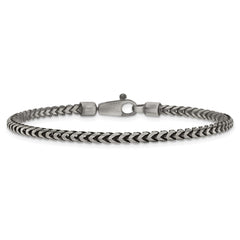 Sterling Silver Antiqued 3.1mm D/C Square Franco Chain - 7