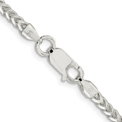 Sterling Silver Rhodium-plated 3.1mm D/C Square Franco Chain - 9