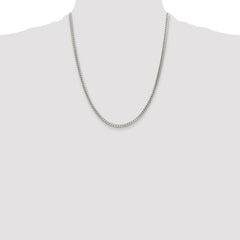 Sterling Silver Rhodium-plated 3.1mm D/C Square Franco Chain - 9