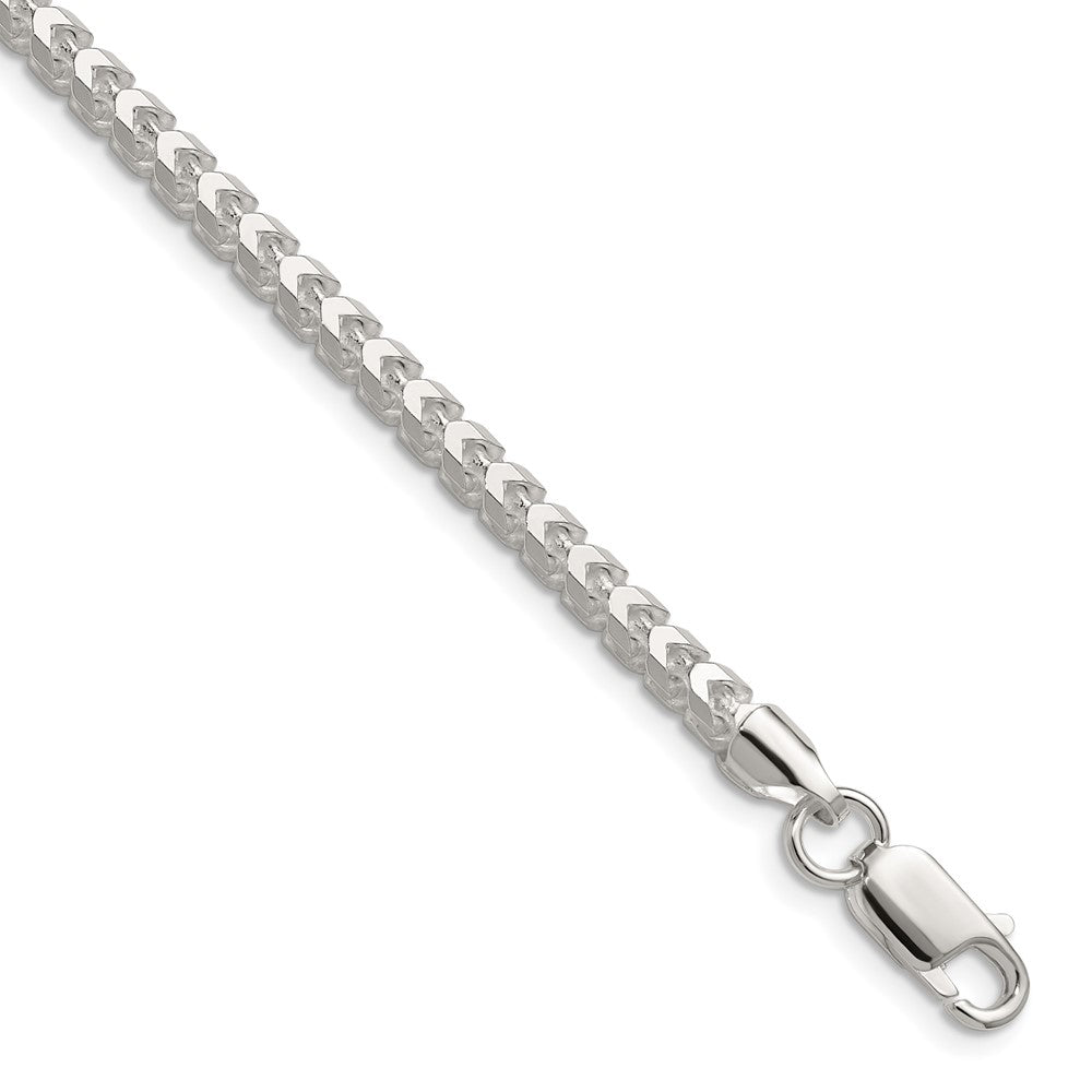 Sterling Silver 4.0mm D/C Square Franco Chain - 9