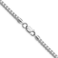 Sterling Silver Rhodium-plated 4.0mm D/C Square Franco Chain - 7