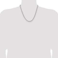 Sterling Silver Rhodium-plated 4.0mm D/C Square Franco Chain - 2