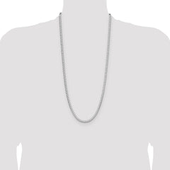 Sterling Silver Rhodium-plated 4.7mm D/C Square Franco Chain - 9