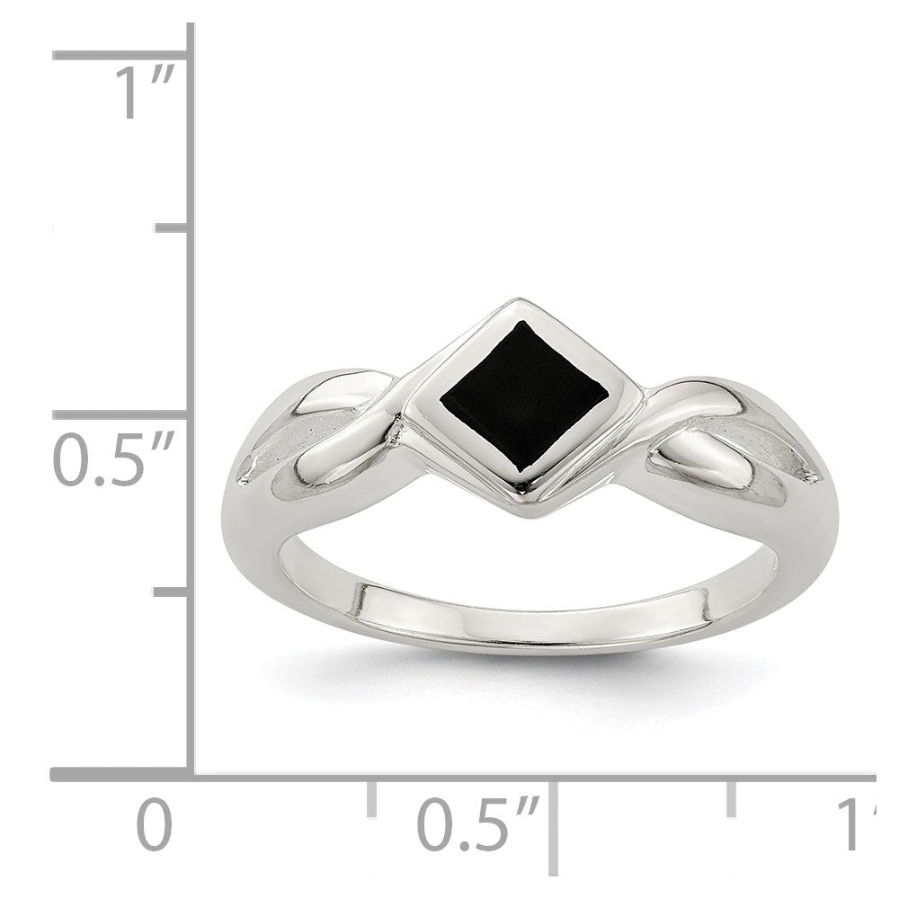 Sterling Silver Onyx Ring - 6