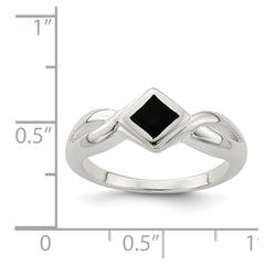 Sterling Silver Onyx Ring - 6