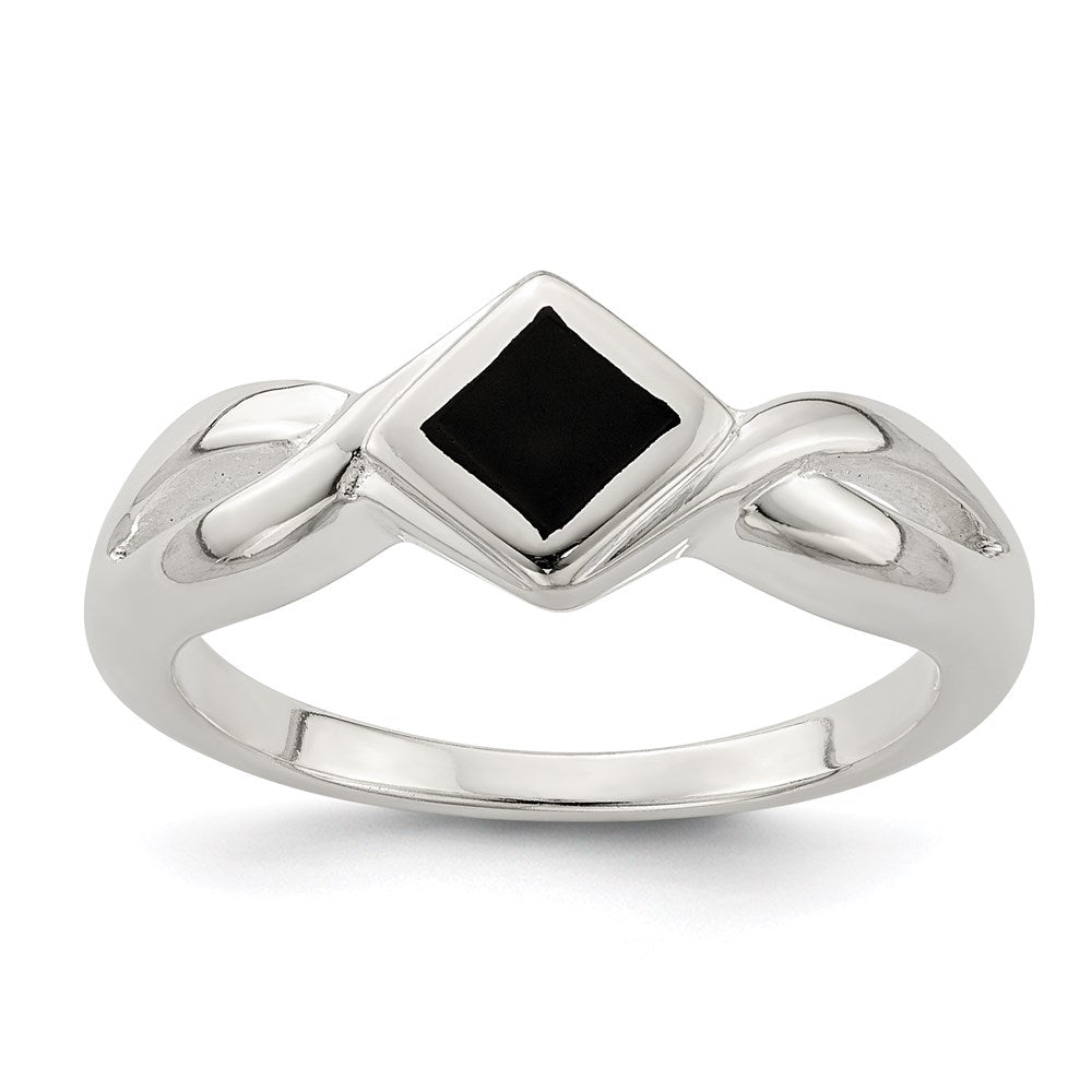 Sterling Silver Onyx Ring - 6