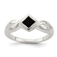 Sterling Silver Onyx Ring - 5