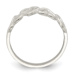Sterling Silver D/C Heart Ring - 3
