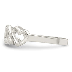 Sterling Silver D/C Heart Ring - 3