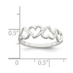 Sterling Silver D/C Heart Ring - 3