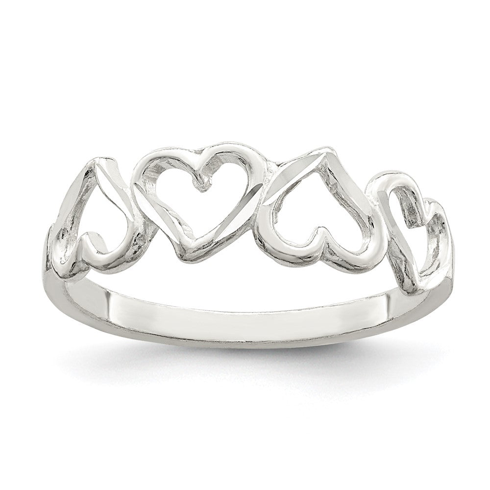 Sterling Silver D/C Heart Ring - 3