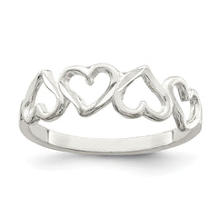 Sterling Silver D/C Heart Ring - 3