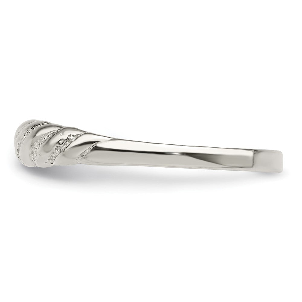 Sterling Silver Diamond-cut Twisted Ring - 3