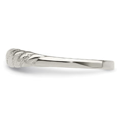 Sterling Silver Diamond-cut Twisted Ring - 3