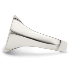 Sterling Silver 14x15mm Closed Back Signet Ring - 2