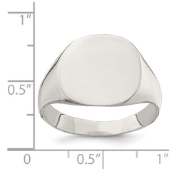 Sterling Silver 14x15mm Closed Back Signet Ring - 2