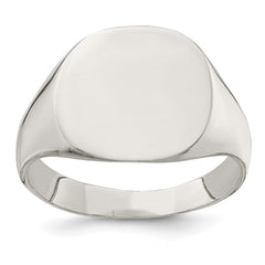 Sterling Silver 14x15mm Closed Back Signet Ring - 2