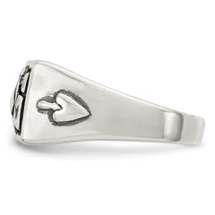 Sterling Silver Antiqued Masonic Ring - 6