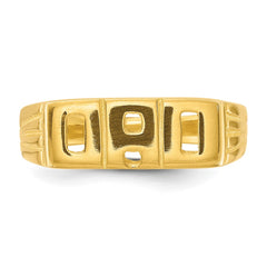 Sterling Silver Gold-tone Polished DAD Ring - 2